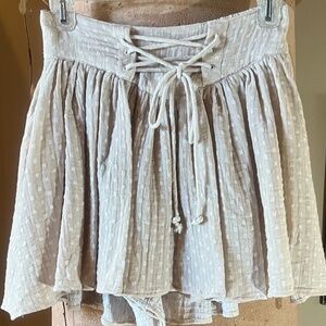 NWOT Free People meet your match skort/short size xs beige with white polka dots